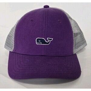 Vineyard Vines Hat High Profile Whale Logo Trucker OSFA Purple NWT